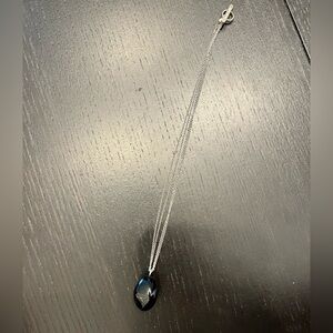 Armani sterling silver and onyx solitaire necklace